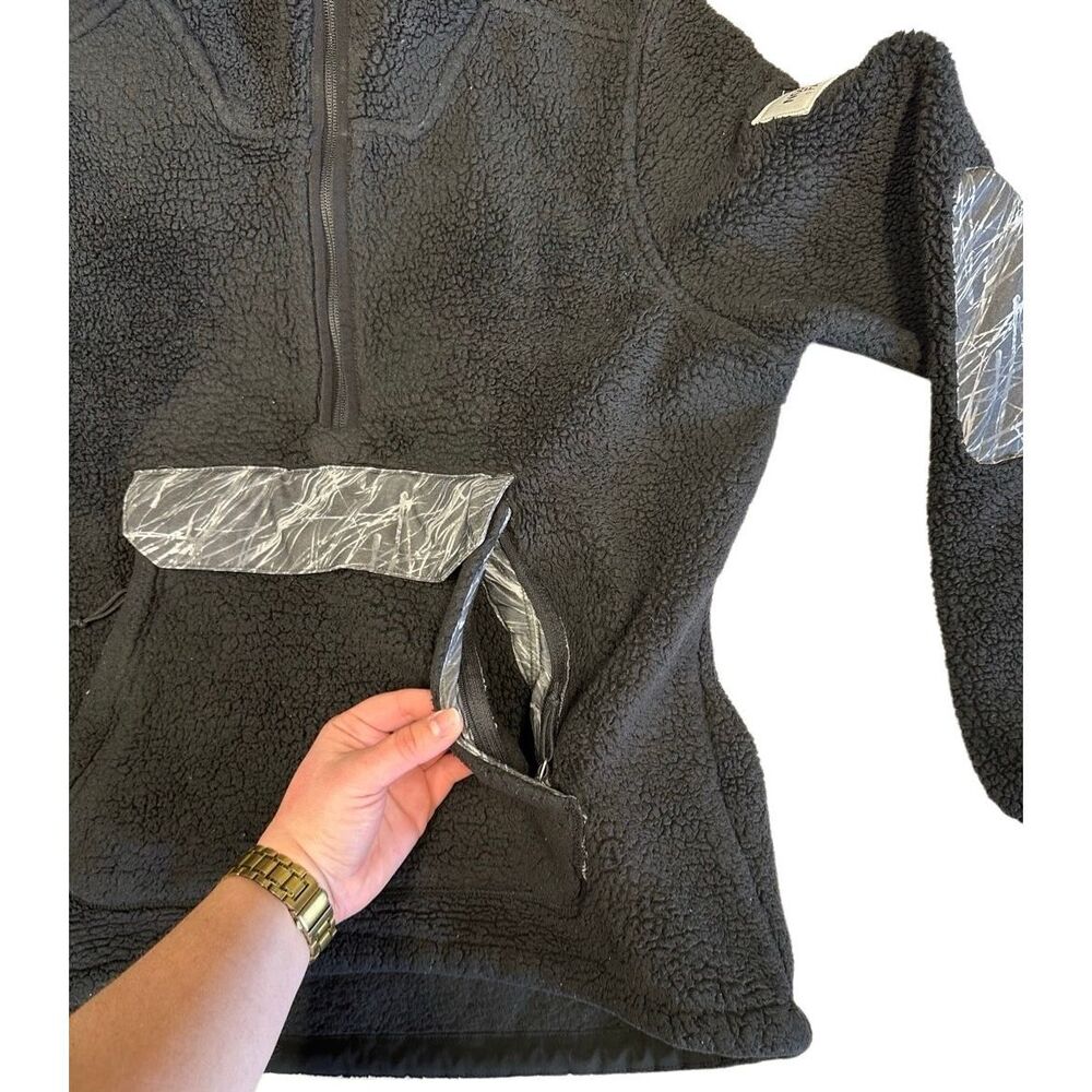 The North Face Women’s Medium Campshire Hoodie Black 1/4 Zip Sherpa Pullover - Picture 7 of 11